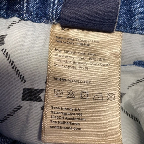 Scotch & Soda Matchy Matchy Paperbag Belted Denim Jean Shorts Size 31. - Picture 10 of 13